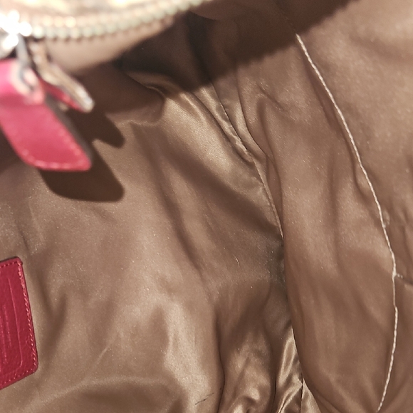 Coach Tan and Red Signature Shoulder Bag - Picture 9 of 12